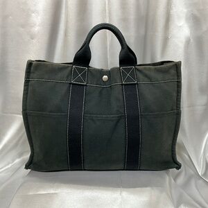 Hermes Drk Gray Travel Bag 88-H1f